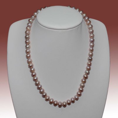 8-9mm Lavender Near Round Freshwater Pearl Necklace