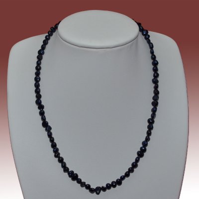 5.5-6.5mm Dark Navy Blue Baroque Freshwater Pearl Necklace