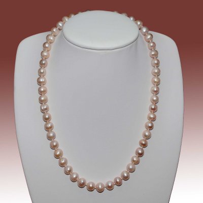 8-9mm Lavender Off Round Freshwater Pearl Necklace