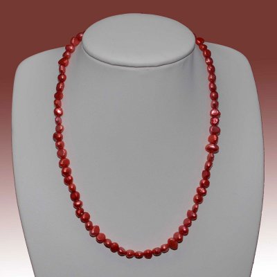 5.5-6.5mm Cranberry Color Baroque Freshwater Pearl Necklace