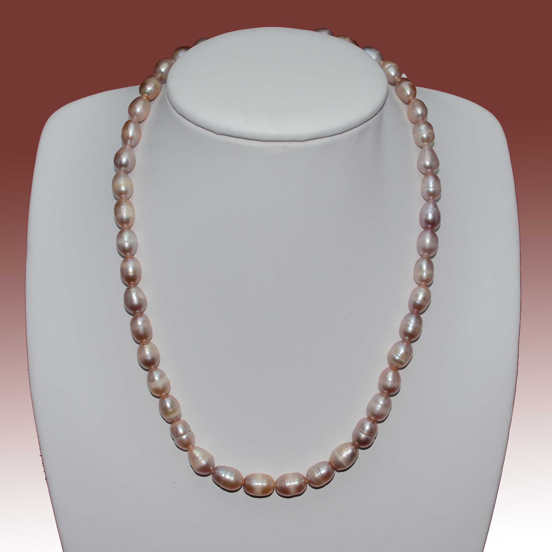 6.5-7.5mm Lavender Potato Shape Freshwater Pearl Necklace - Click Image to Close