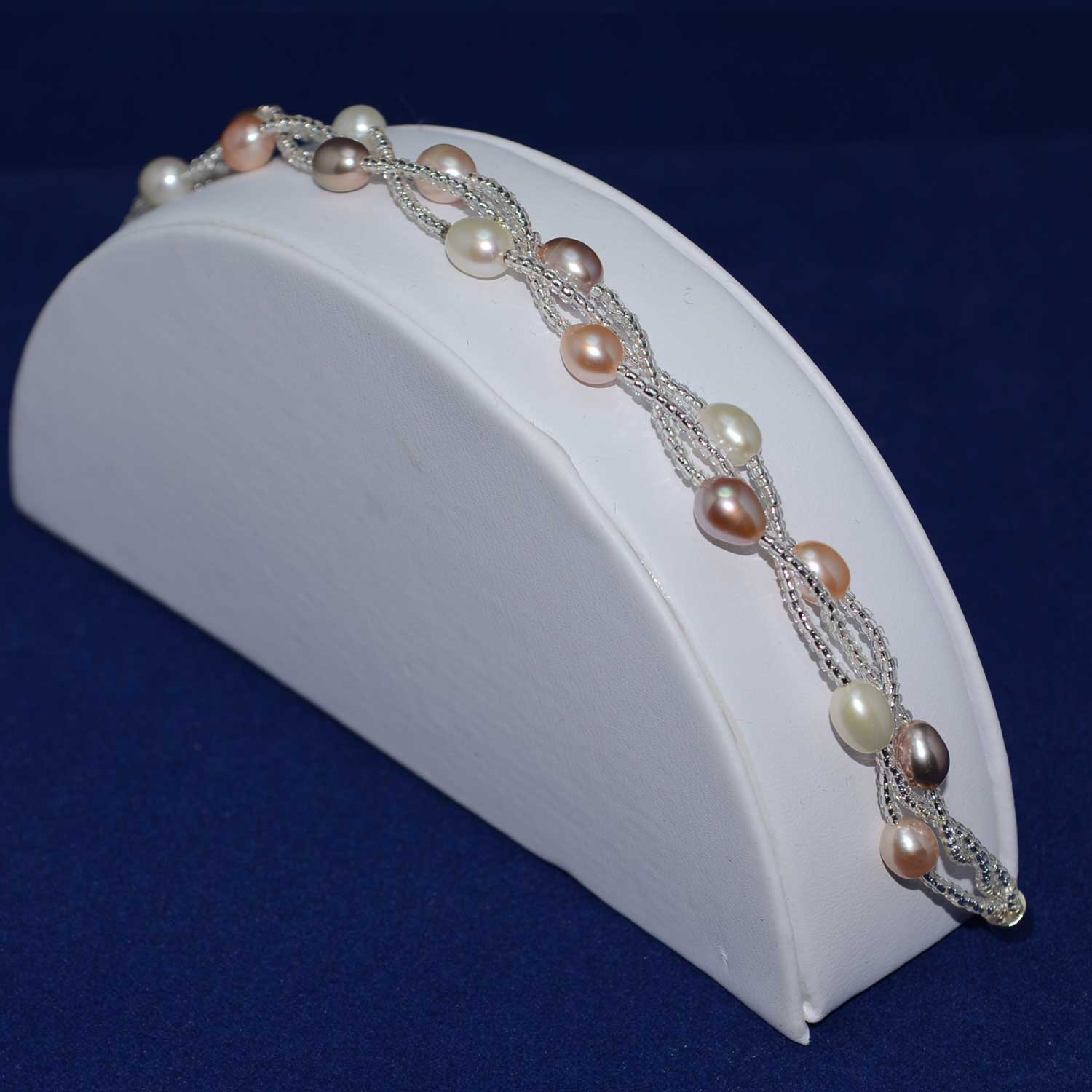 Rice Shape 5-6mm Freshwater Pearl Bracelet - Click Image to Close